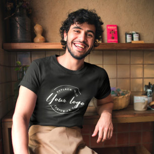 T-shirt Logo commercial blanc avec poignée sociale Employé