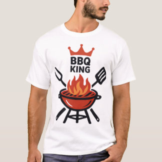 T-shirt Logo Couronne et Maître de Grill du Roi BBQ