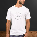 T-shirt Logo d'affaires circulaire personnalisé minimalist<br><div class="desc">Faites la promotion de votre entreprise avec ce t-shirt cool,  avec modèle de logo personnalisé! Ajoutez facilement votre propre logo en cliquant sur l'option "personnaliser".</div>