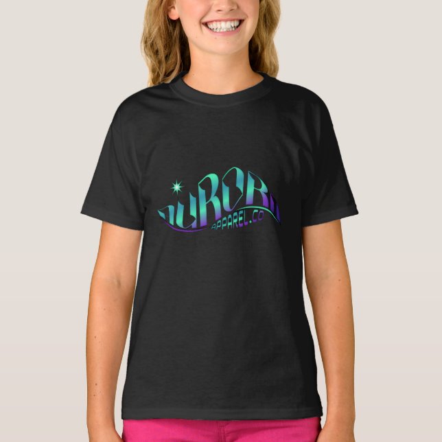 T-shirt Logo d'Aurora Codégradé | Tête féminine branchée (Devant)