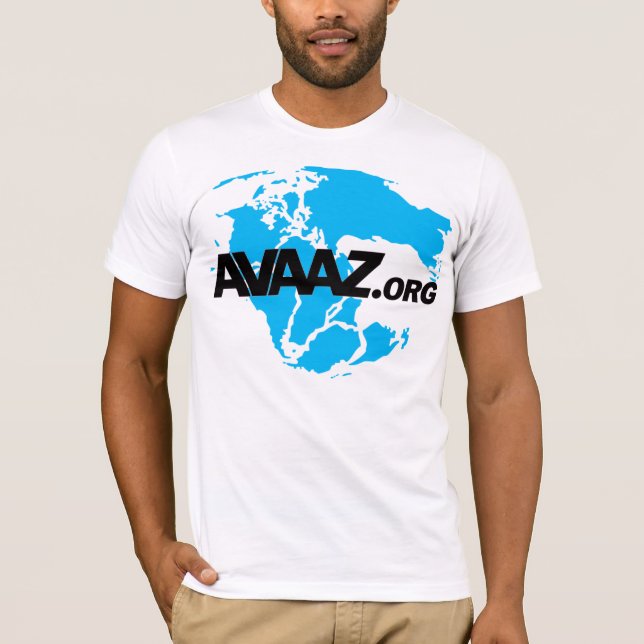 T-shirt logo d'Avaaz.org et avant noirs de Pangea (Devant)