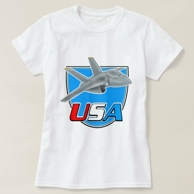 T-shirt logo d'avion à réaction USA (Design devant)