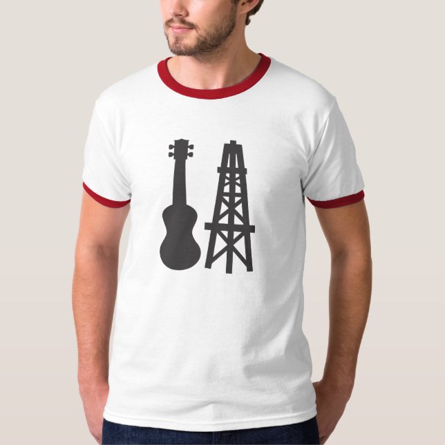 T-shirt Logo de Bakersfield d'ukulélé (noir) (Devant)
