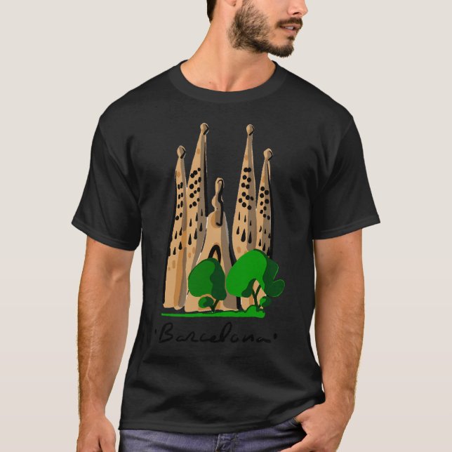 T-shirt Logo de Barcelone Gaudi (Devant)