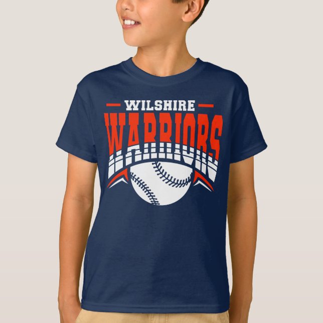 T-shirt Logo de base-ball blanc Wilshire Warriors (Devant)