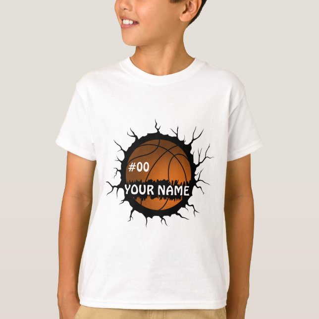T-shirt Logo de basket-ball, Basketball Nom personnalisé (Devant)