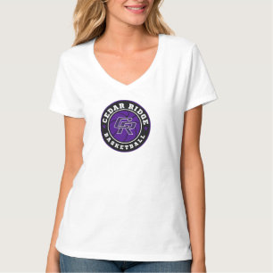 T-shirt Logo de basket-ball CRHS - Dames Blanc V-Cou