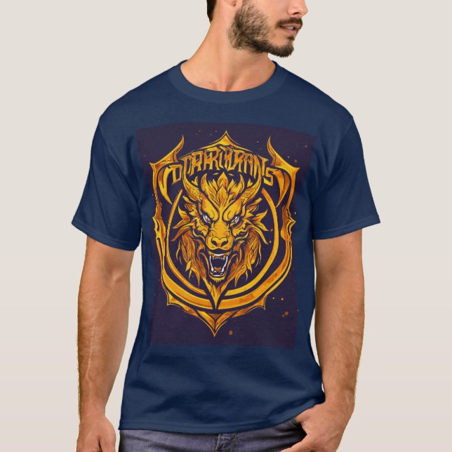 T-shirt logo de basketball des dragons dorés (Devant)