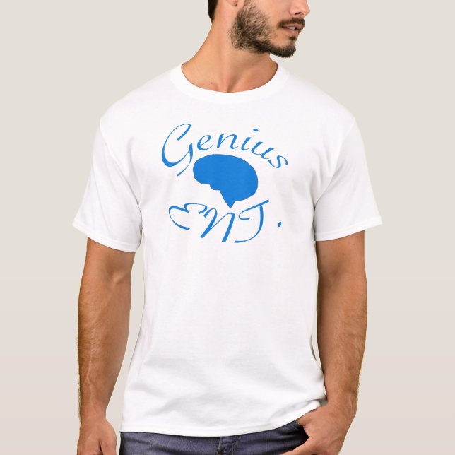 T-shirt Logo de bleu de divertissement de génie (Devant)
