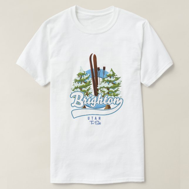 T-shirt logo de Brighton Utah pour skier (Design devant)