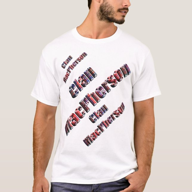 T-shirt Logo de Clan MacPherson Tartan, (Devant)