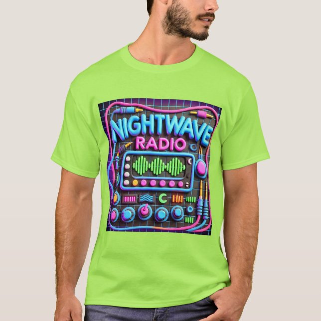 T-SHIRT LOGO DE CLAYMATION DE RADIO DE LA VAGUE DE NUIT TS (Devant)