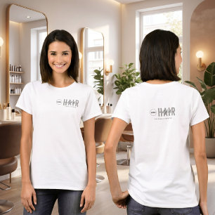 T-shirt Logo de coiffeur minimaliste blanc pour employés e