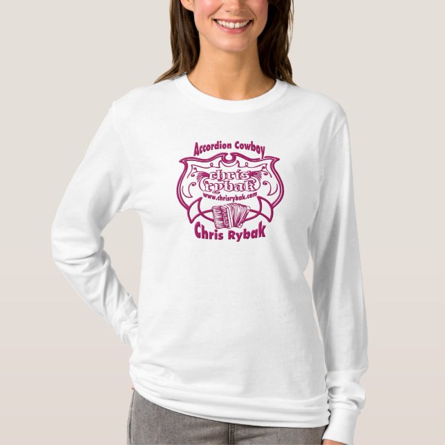 T-shirt Logo de cowboy d'accordéon - FUCHSIA (Devant)