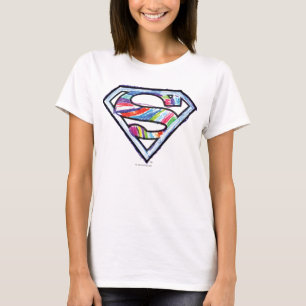 T-shirt Logo de croquis couleur supergirl