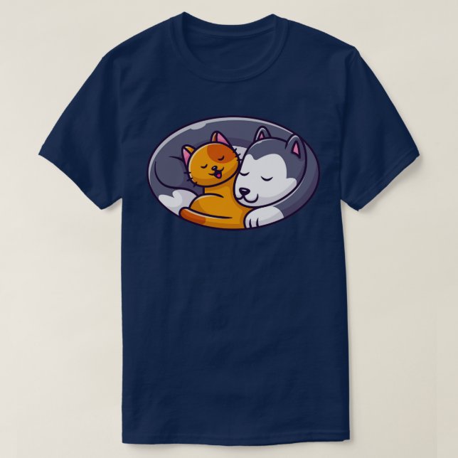 T-shirt Logo De Dormir Des Chats Et Des Chiens (Design devant)