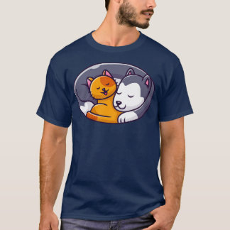 T-shirt Logo De Dormir Des Chats Et Des Chiens