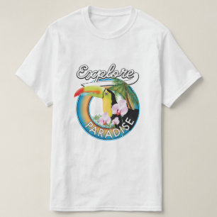 T-shirt logo de Explore Paradise Travel en style cartoon