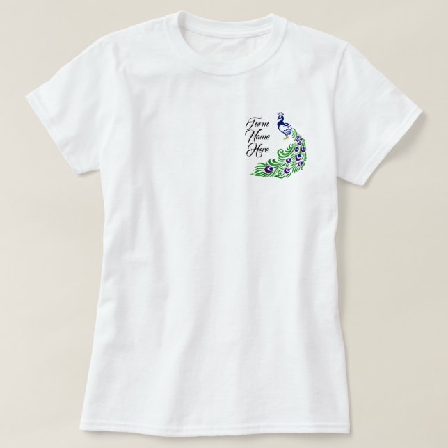 T-shirt Logo de ferme Peacock personnalisé (Design devant)