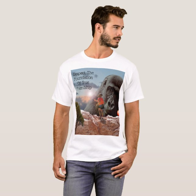 T-shirt Logo De Gorilla Et Respect De L'Amitié, (Devant entier)