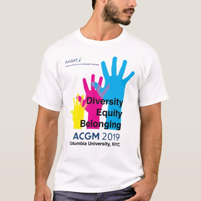 T-shirt Logo de grandes mains avec la diversité, capitaux (Devant)