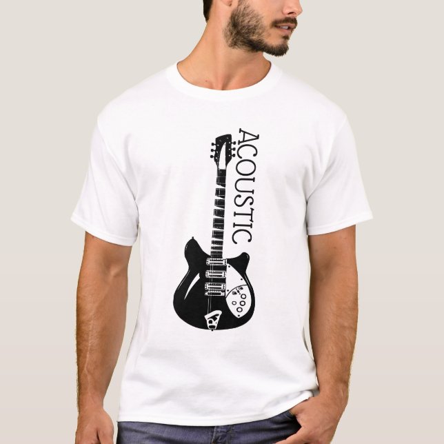 T-shirt Logo de guitare acoustique (Devant)