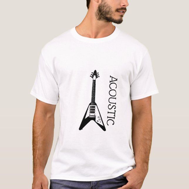T-shirt Logo de guitare acoustique (Devant)