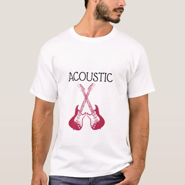 T-shirt Logo de guitare acoustique (Devant)