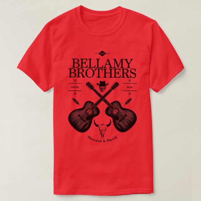 T-shirt Logo de guitare acoustique de Bellamy Brothers (Design devant)