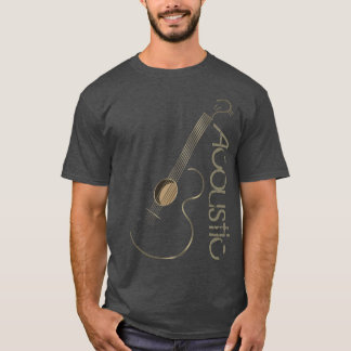 T-shirt Logo de guitare acoustique T chemises