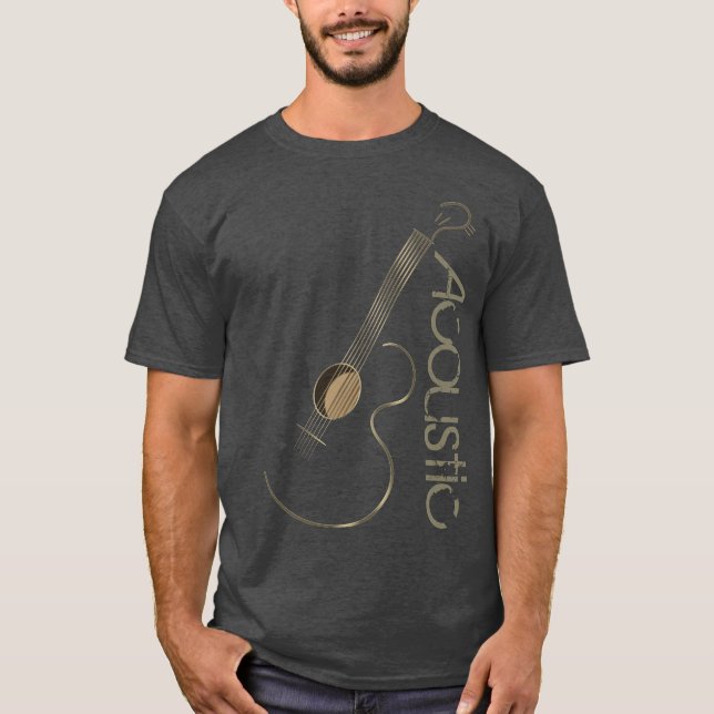 T-shirt Logo de guitare acoustique T chemises (Devant)