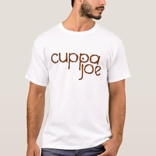T-shirt logo de Joe de tasses de thé dans le brun - (Devant)