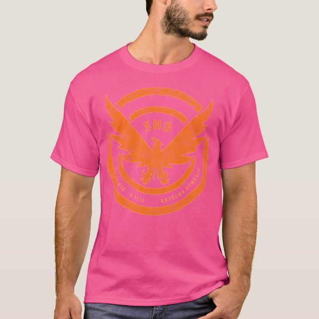 T-shirt Logo De La Division Distressé Orange (Devant)
