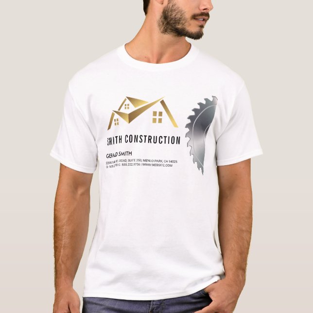 T-shirt Logo de la maison | Bois et scie (Devant)