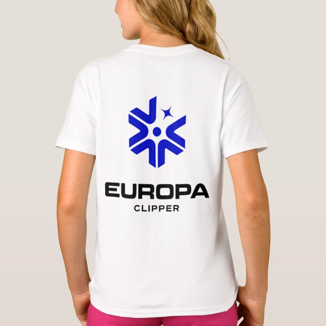 T-shirt Logo de la NASA Europa Clipper Rocket White Girls (Dos)