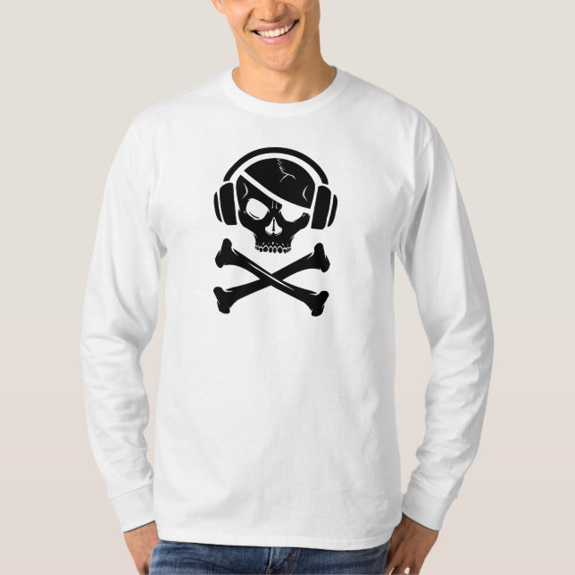 T-shirt Logo de la piraterie anti-RIAA de pirate de (Devant)