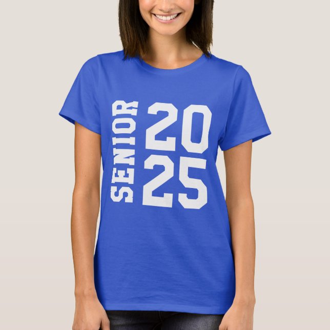 T-shirt Logo de l'école supérieure Bold 2025 élégant Bleu (Devant)