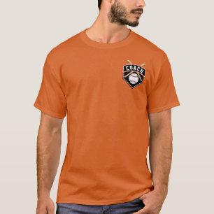T-shirt Logo de l'entraîneur de baseball ⚾ en orange et