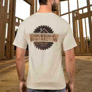 T-shirt Logo de l'entrepreneur en tonalité de bois rustiqu