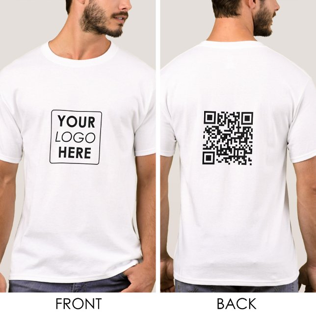 T-shirt Logo de l'entreprise Code QR Vêtements de travail  (Business Logo QR Code Modern Employee Workwear T-Shirt)