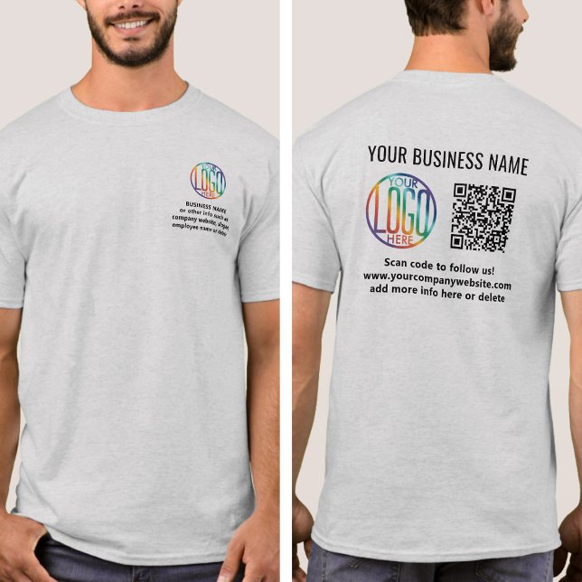 T-shirt Logo de l'entreprise imprimée avant et code QR Bus (Créateur téléchargé)