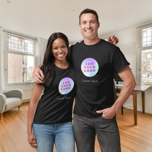 T-shirt Logo de l'entreprise noir employé nom de l'entrepr