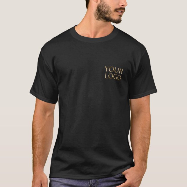T-shirt Logo de l'entreprise personnalisée - Noir avant et (Devant)