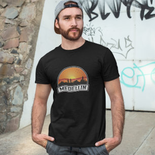 T-shirt Logo de Medellin Colombia Sunset Skyline City