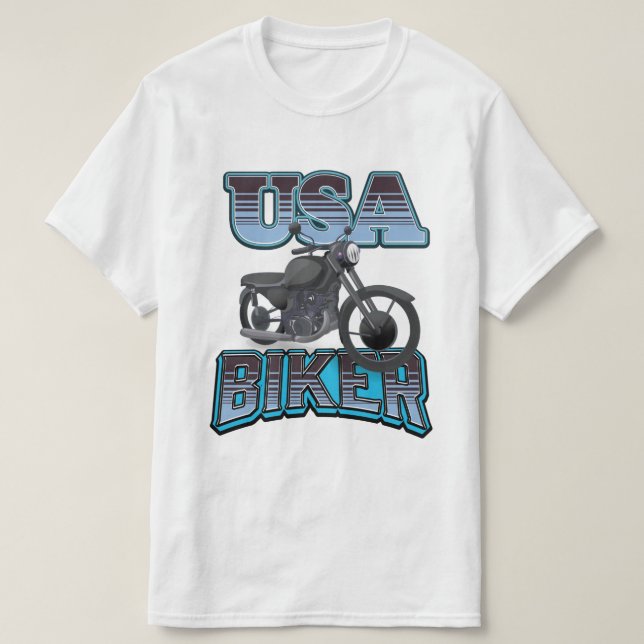 T-shirt logo de motard américain (Design devant)