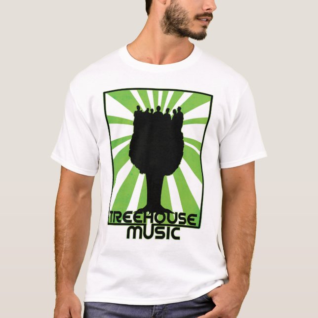 T-SHIRT LOGO DE MUSIQUE DE CABANE DANS UN ARBRE (Devant)
