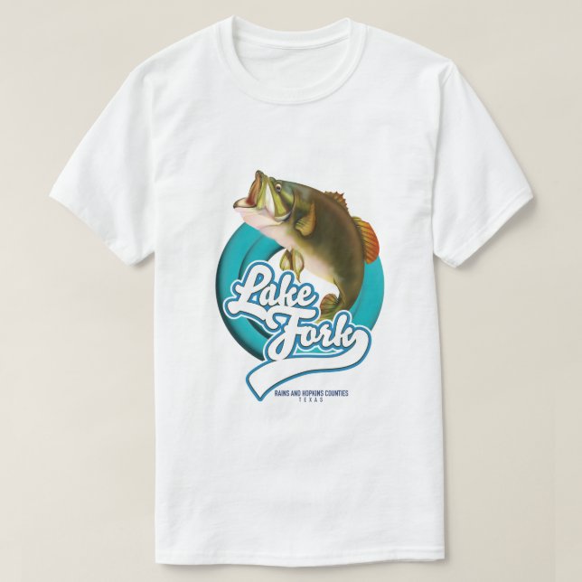 T-shirt logo de pêche du lac Fork Texas. (Design devant)