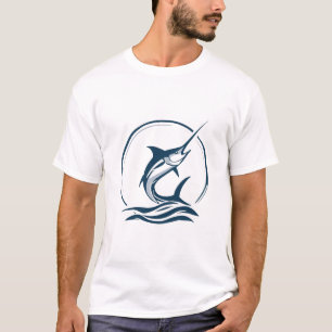 T-shirt Logo de pêche vintage Marlin - Poisson rétro d'eau