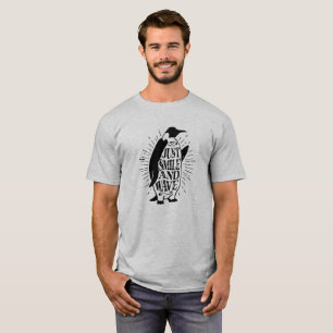 T-shirt Logo de pingouin juste de sourire et de vague