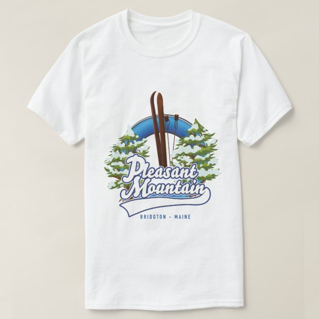 T-shirt Logo de Pleasant Mountain Ski Bridgton. (Design devant)